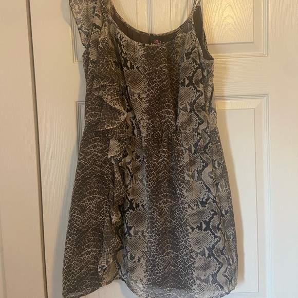 Like new! Fully lined python print ruffle strap dress - Picture 1 of 4